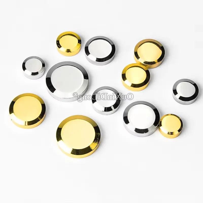 100PCS Silver Hypotenuse Brass Advertisement Nails Acrylic Glass Mirror Nails Screws Decorative Covers DIY Hardware