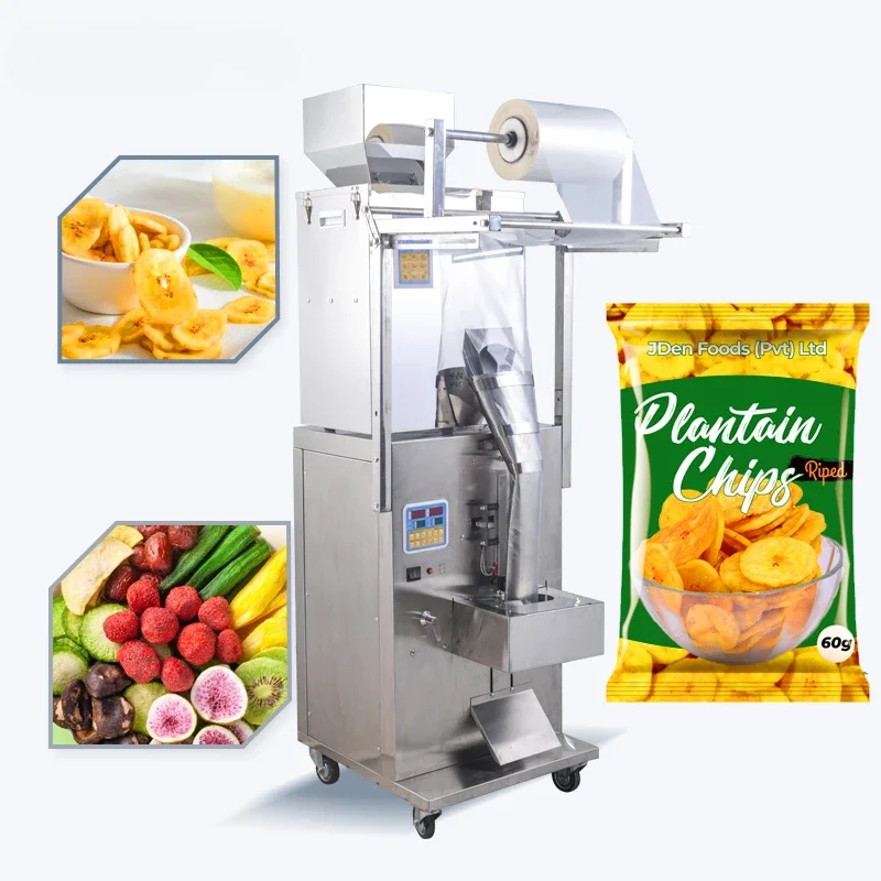 

Ready To Eat Food Banana Plantain Chips Dried Dry Fruit Biscuit Candy Snack Cookie Packaging Pellets Packing Machine