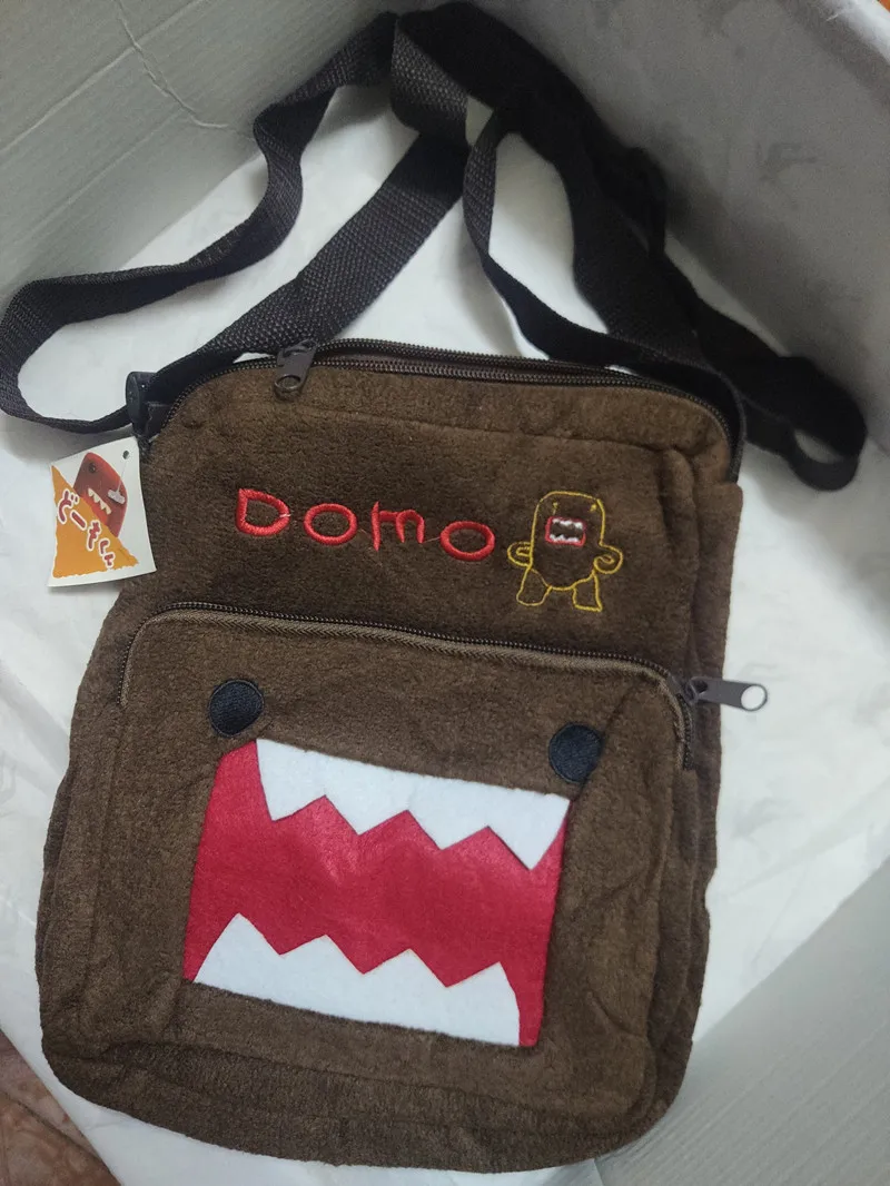 Domo Kun Plush Crossbody Bags for Women Men Cute Brown Anime Small Shoulder Messenger Bag