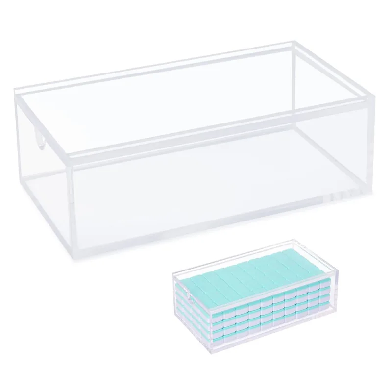 Transparent Acrylic Mahjong Box Custom Thickened Dustproof Slide Cover Storage Box Acrylic Storage Box