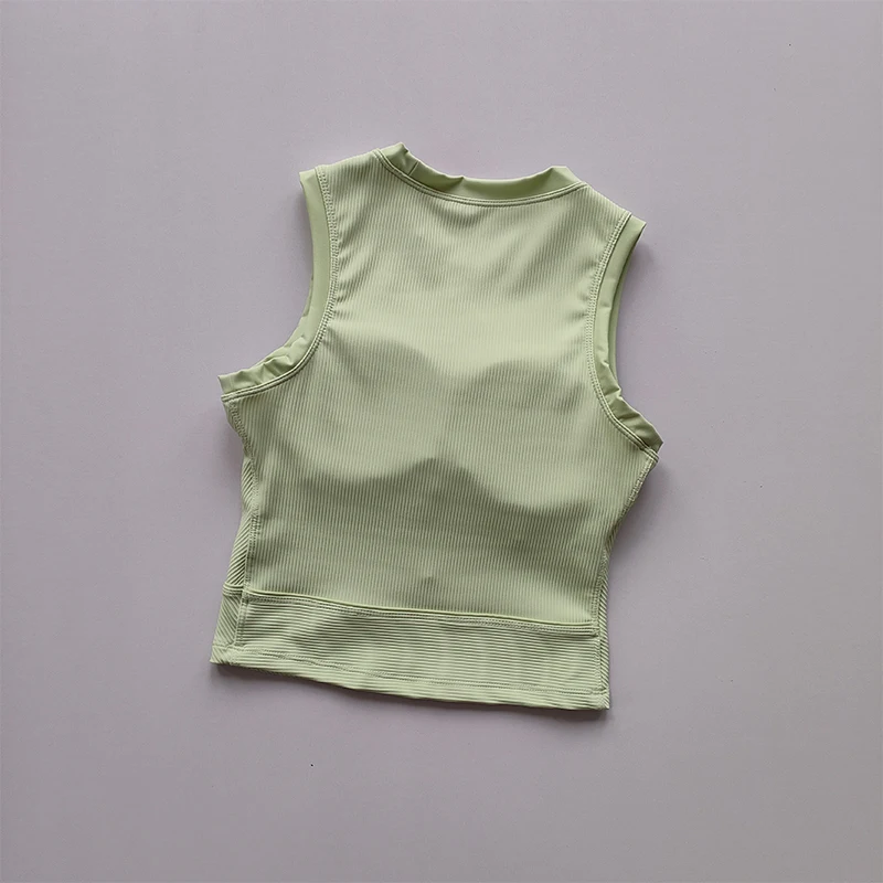 Yoga-Anzug Trägerweste Brustpolster Brustbedeckender Sport-BH Damen-Laufbekleidung Enganliegendes und Figurformendes Fitness-Top – Detail 8
