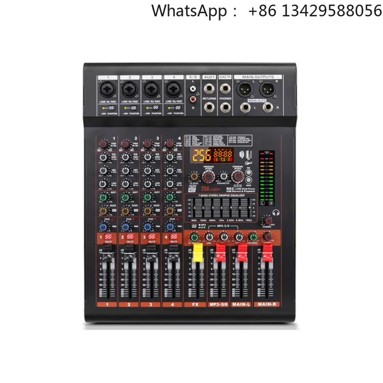 High Quality Professional Power Mixing Console+48V Phantom Power Supply 4-channel DFX-4 Mixing Console