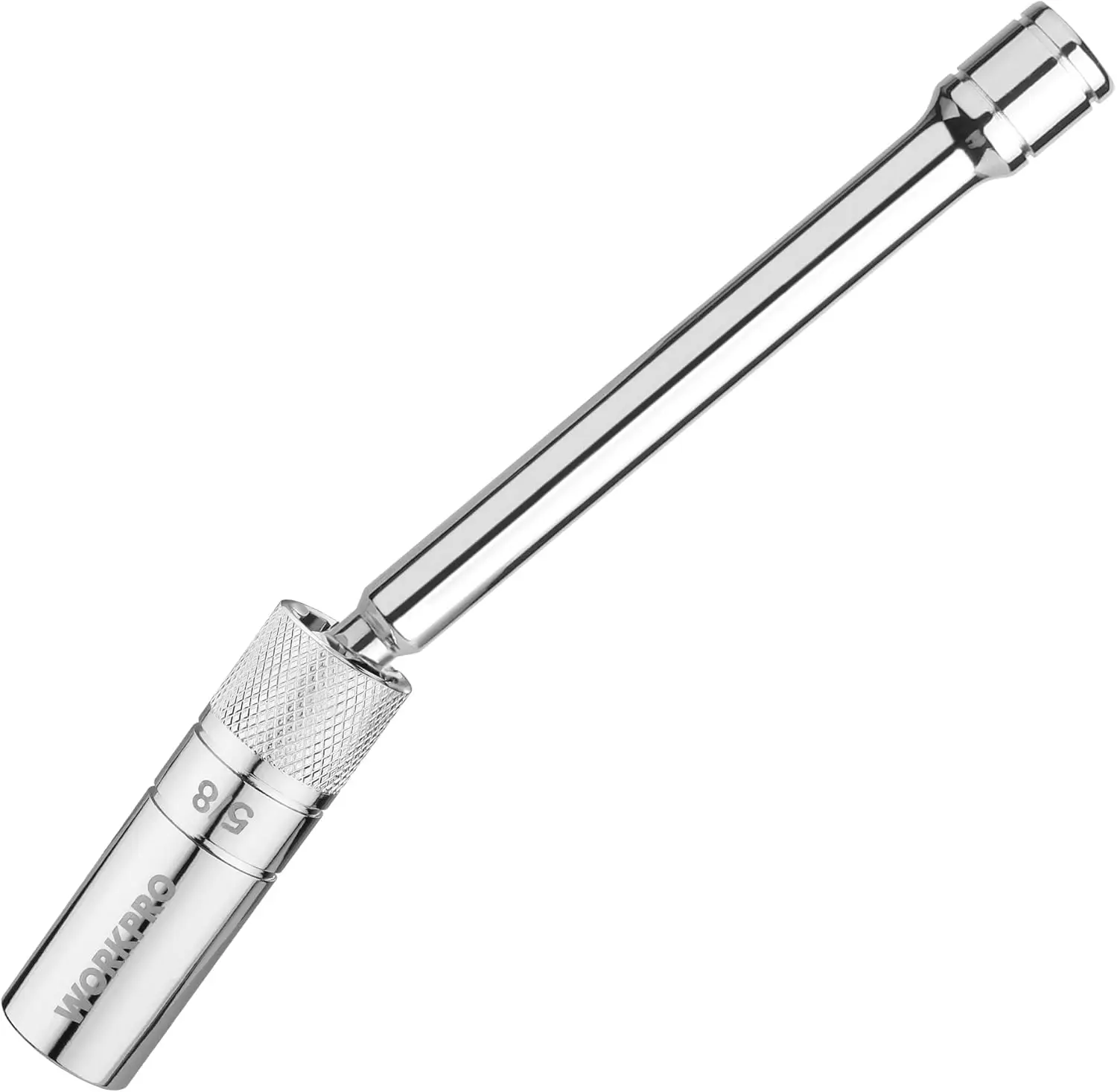 

5/8" Magnetic Spark Plug Socket with Swivel Thin Wall Design, 3/8" Drive x 8" Length, 360 Degree Swivel, 12 Point