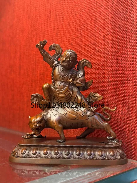 10CM Tibet Dorje Drollo Wrathful Guru Rinpoche Buddha Copper Statue