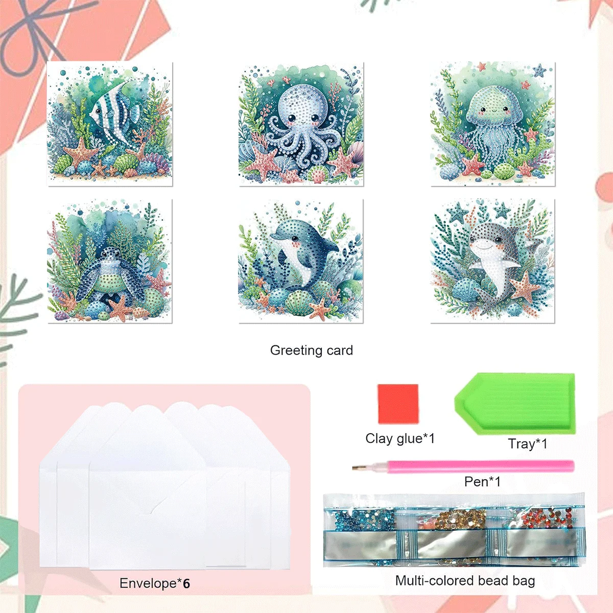 6 conjuntos de pintura de diamante com padrão animal DIY - cartões exclusivos para família e amigos, perfeitos para festas de fim de ano