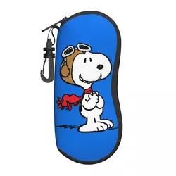 Snoopy The Flying Ace Glasses Case Student Zipper ACE Pilot Sunglasses Storage Box Gift Eyewear Container