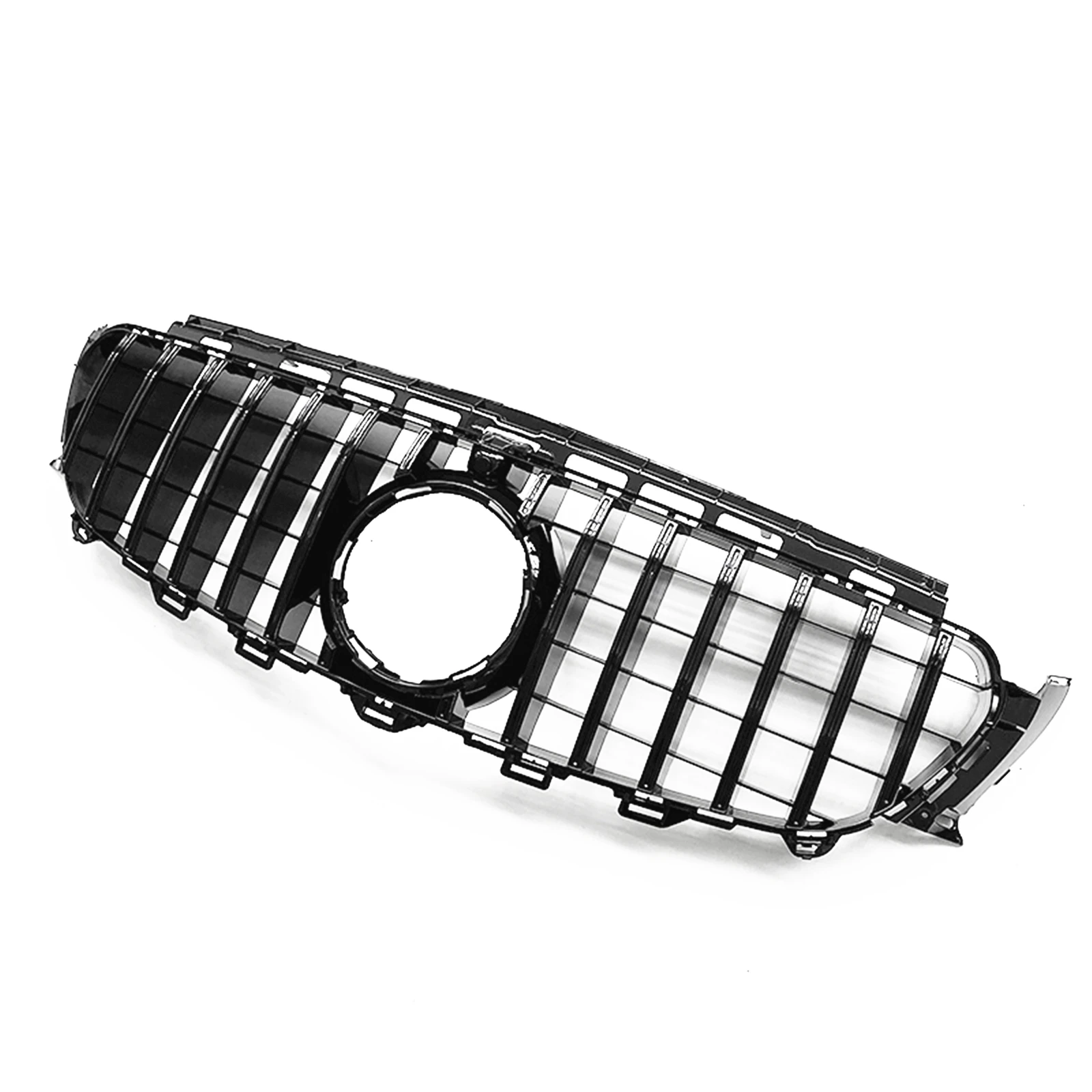 GT-R Style Grill Upper Grille For Mercedes-Benz E Class W213 2016-2020 E200 E250 E300 Black/Silver Front Bumper Hood Mesh Grid