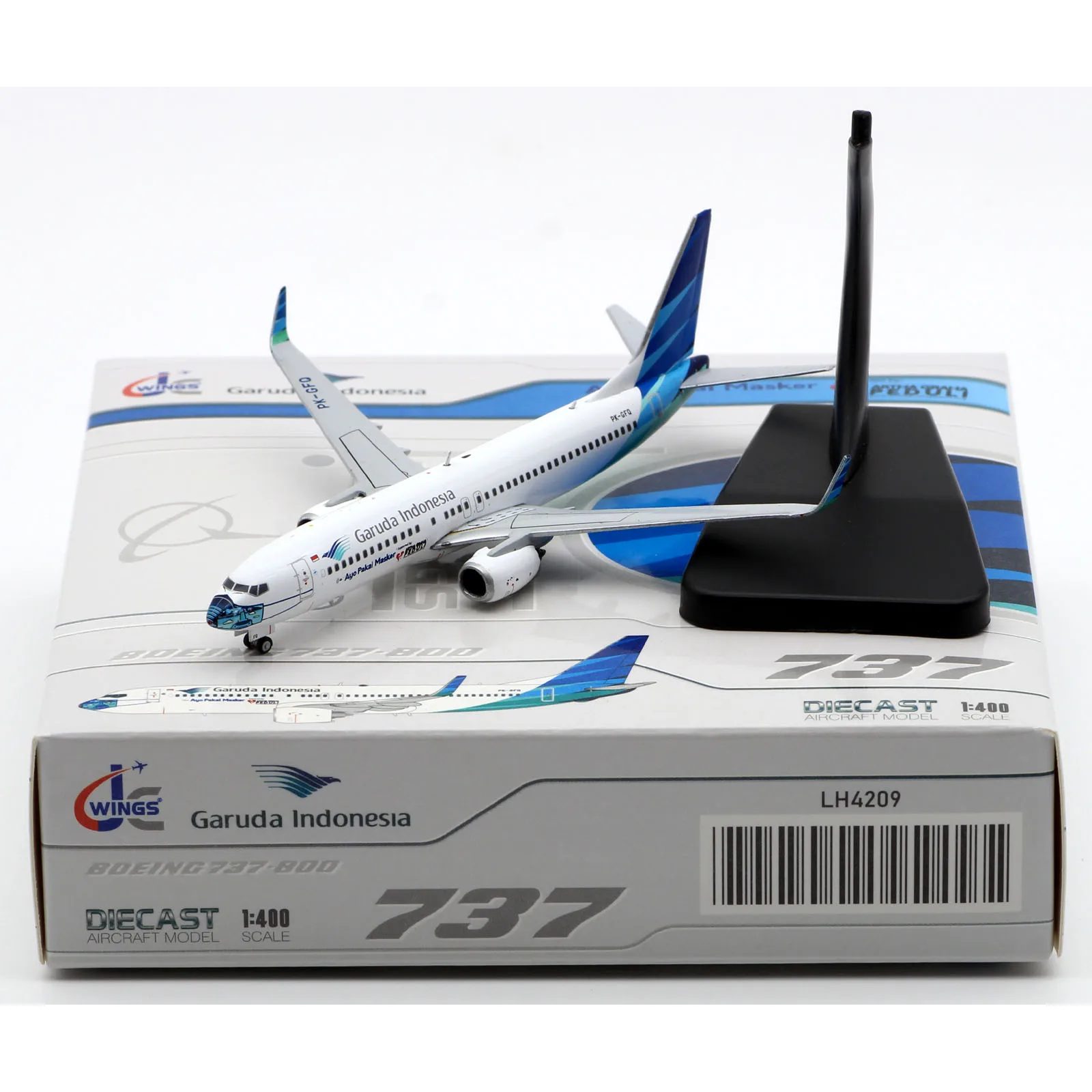 

LH4209 Alloy Collectible Plane Gift JC Wings 1:400 Garuda Indonesia "Skyteam" Boeing B737-800 Diecast Aircraft Jet Model PK-GFQ