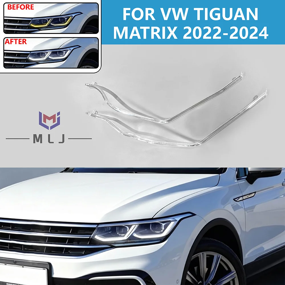 Acrylic DRL Light Guide Strip Tube For Volkswagen VW Tiguan 2022 2023 2024 Matrix Headlight Angel Eye DRL Light Guide Strip Bar