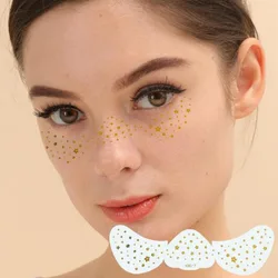 Temporary Face Tattoos Gilding Facial Freckles Fake False Tattoos Self Adhesive Face Eye Body Art Makeup Stickers Flash Tattoos