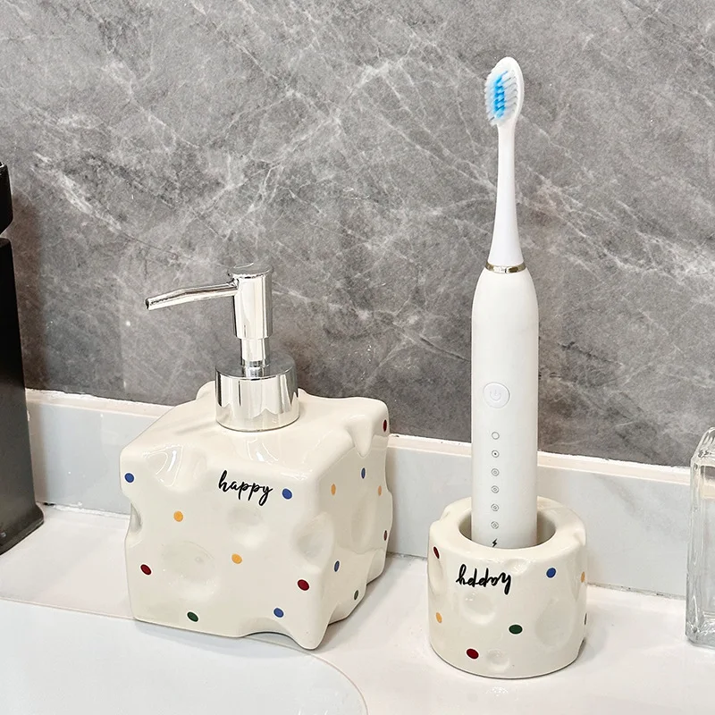 LH Household Lotion Body Wash Press Ceramic Empty Bottle Toilet Shampoo Bottle