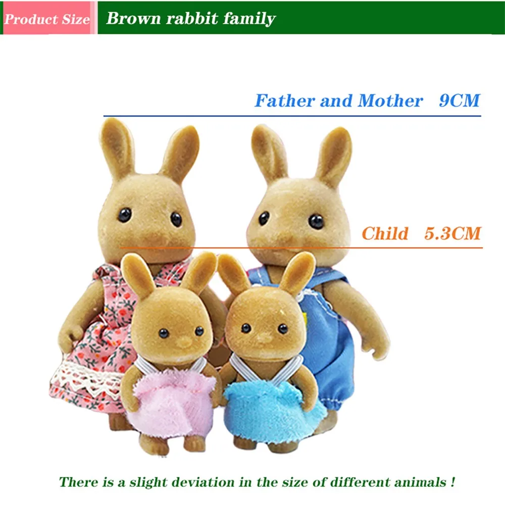 Casa delle bambole Foresta Famiglia Bambola Coniglio Pecora Gatto Animale Miniatura Set di mobili per bambole Giochi di imitazione Simulazione Casa delle bambole Giocattolo Regalo