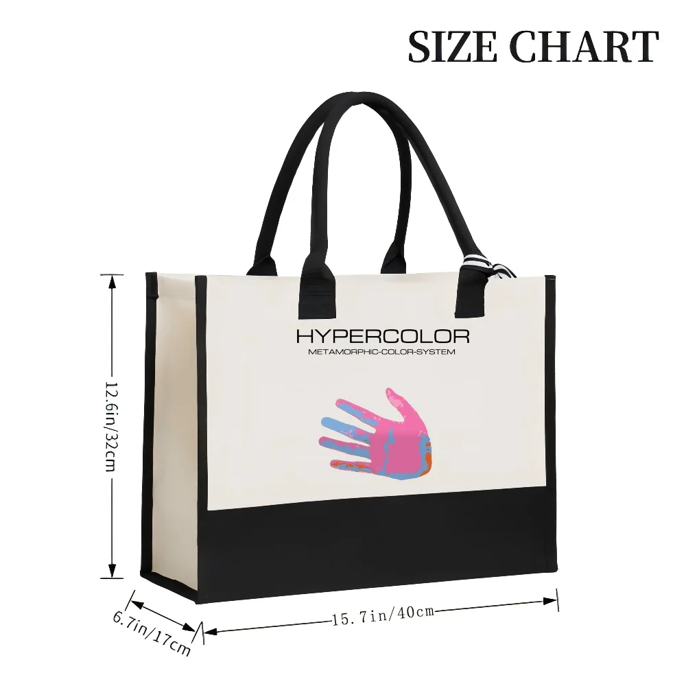 HYPERCOLOR 2026 وصول جديد موضة عملية واسعة قابلة لإعادة الاستخدام حمل حقيبة نمط طباعة 2 لهجة الثقيلة حقيبة كتف كبيرة ل