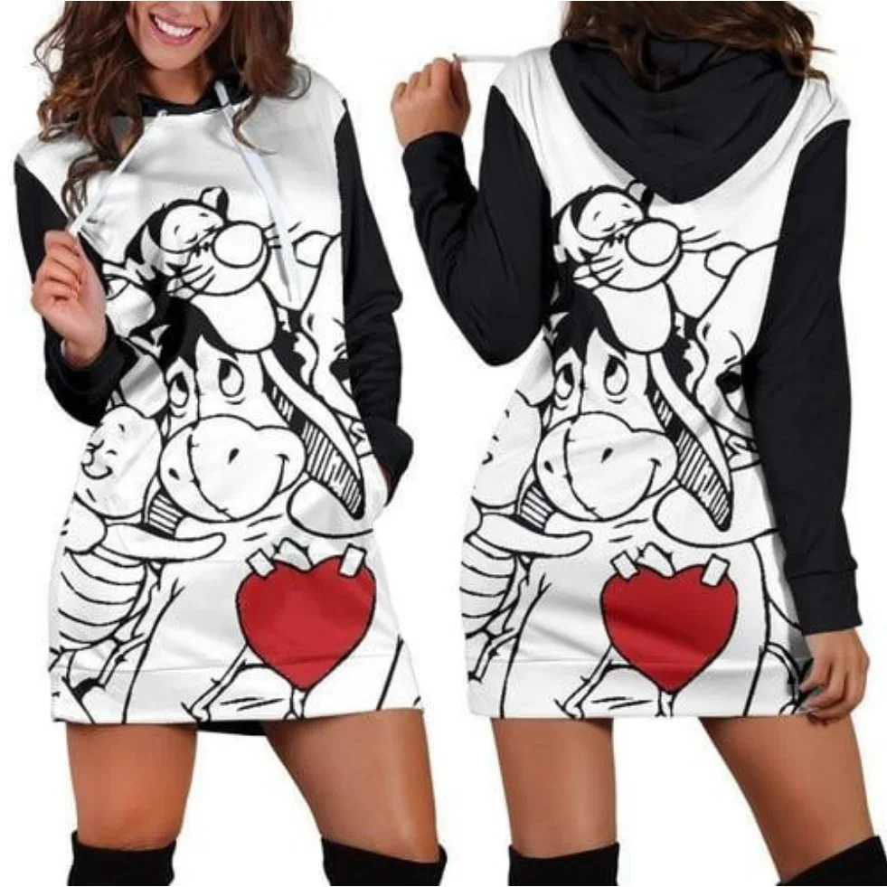 Tigger Winnie The Pooh 3d Hoodie Dress Sweater Dress Sweatshirt Dress disney tigger hoodie dress