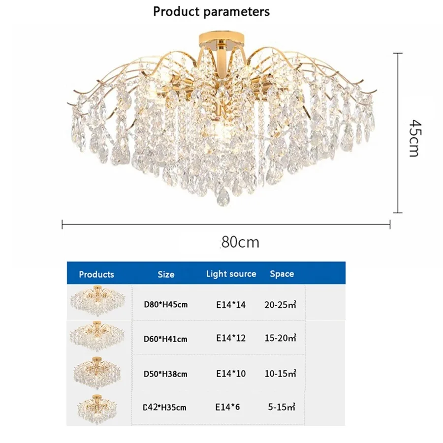 French Ceiling Lamps Luxury Crystal Pendant Light for The Living Room LED Interior Luster Home Decoration Hanging Light image 6