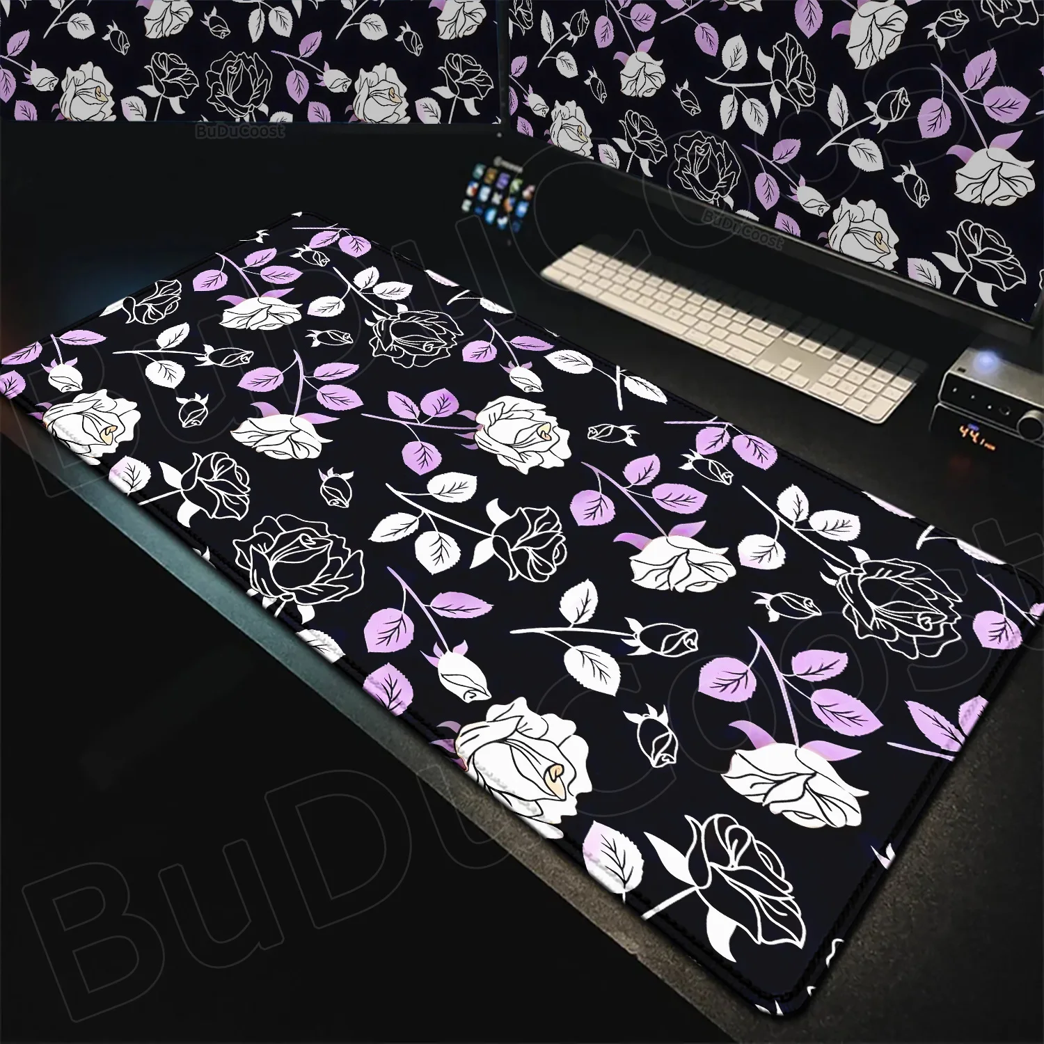 

PC Mousepad HD Printing Lovely Flower Aesthetic Large Gaming Mouse Pad Non-slip Office Gamer Accessories XXL Laptop Keyboard Mat