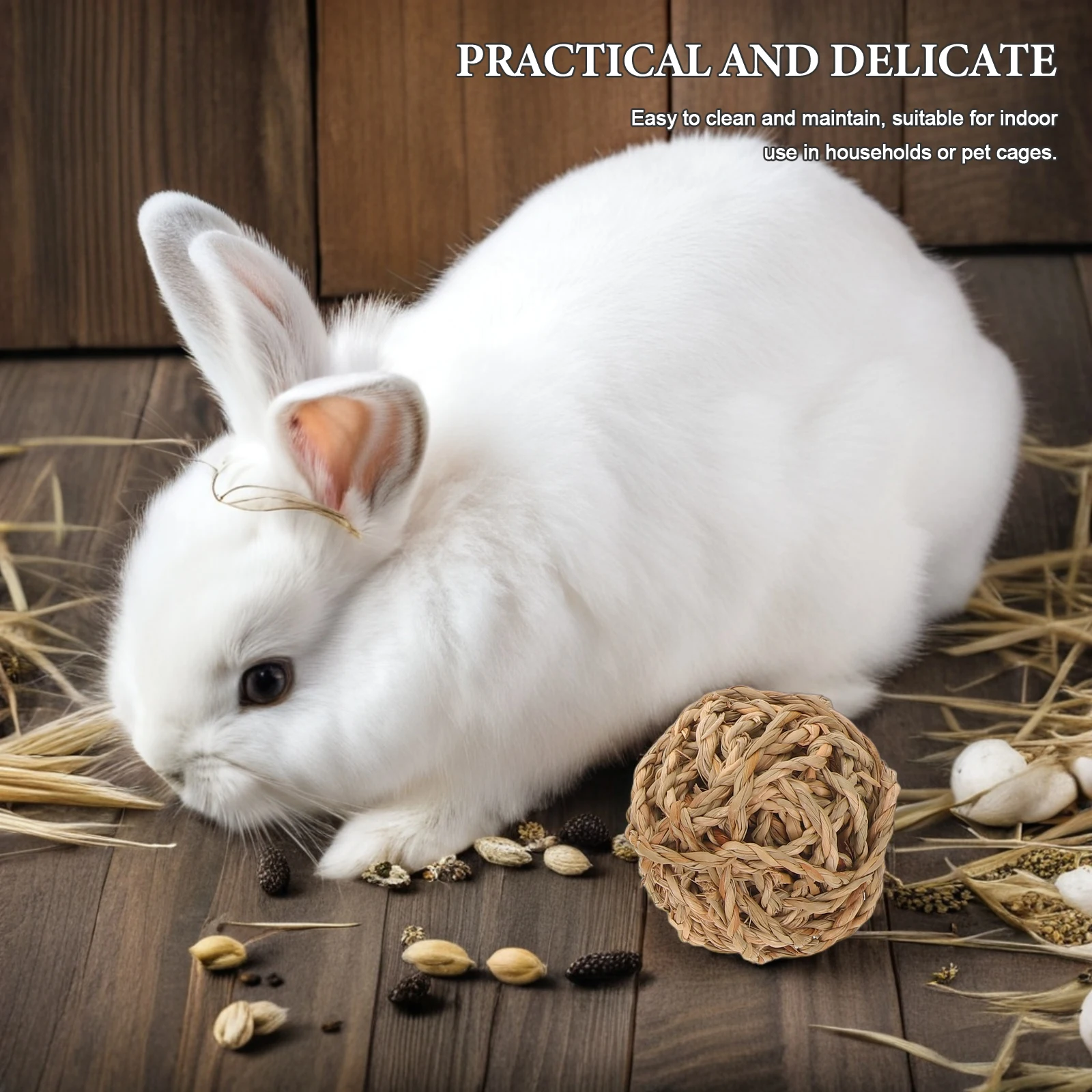 

7pcs Rattan Chew Rabbit Seagrass Small Animal Activity Grass For Guinea Pigs Hamsters Gerbils Bunny Chinchilla Chew Grass Balls