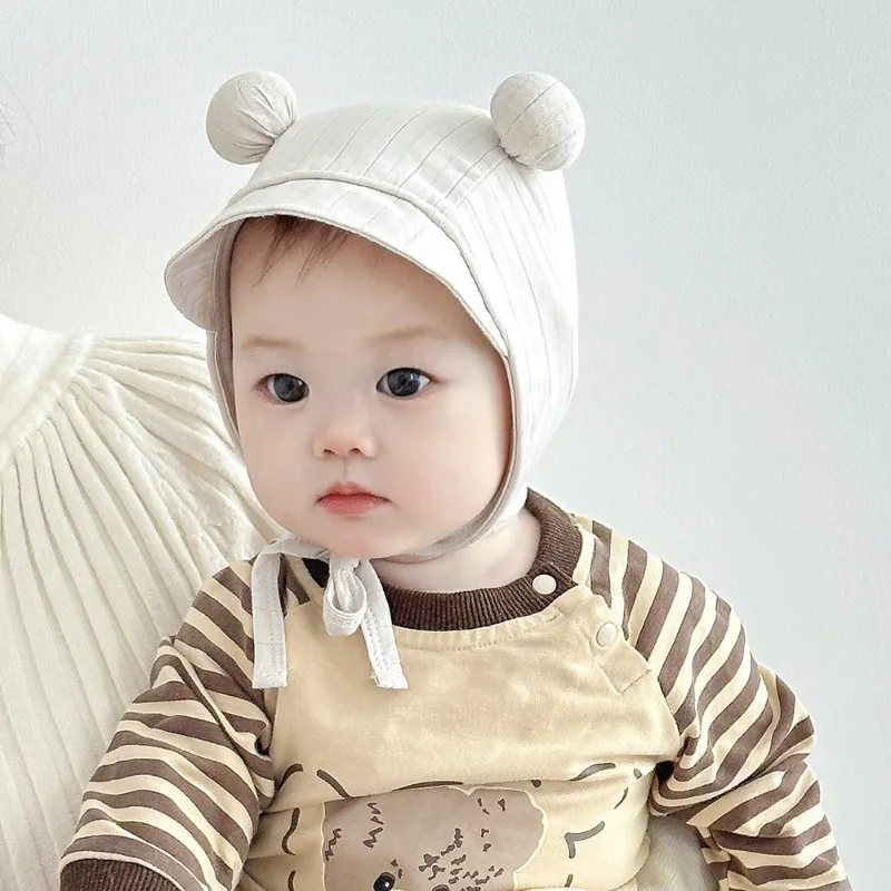 

2025 New Spring-Autumn Korean Baby Ear Protection Beanie, Ins-Style Cute Design, Soft Skin-Friendly Fontanelle Guard Must-Have
