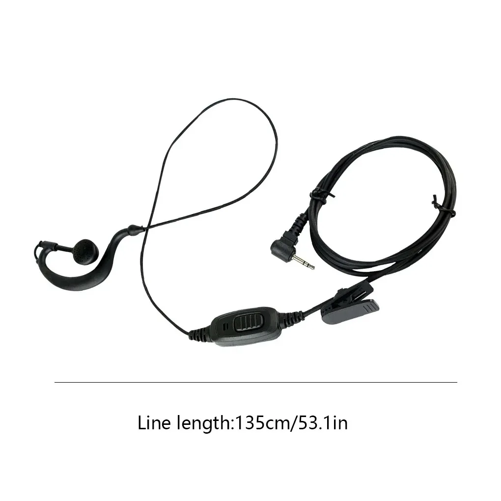 1 Pin 2.5mm Walkie Talkie Wired Earphone Single Ear Button Operation Headphone Headset with Microphone Replacing Part