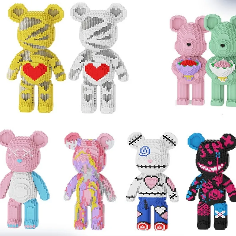 

Compatible Bear Building Blocks Set STEM DIY Toy Cute Cartoon Bricks For Kids Boys Girls Party Table Centerpiece Birthday Gift