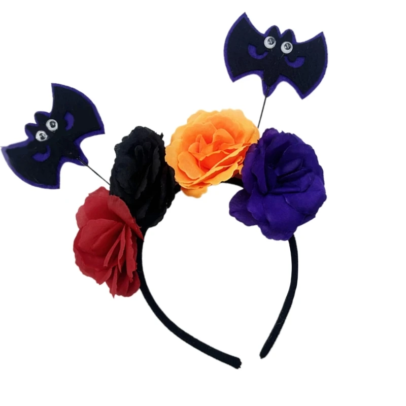 Halloween Headband Dark Series Flower Pumpkin Hairband Punk Skull Headhoop Party Hair Decors Holiday Festival Headpiece