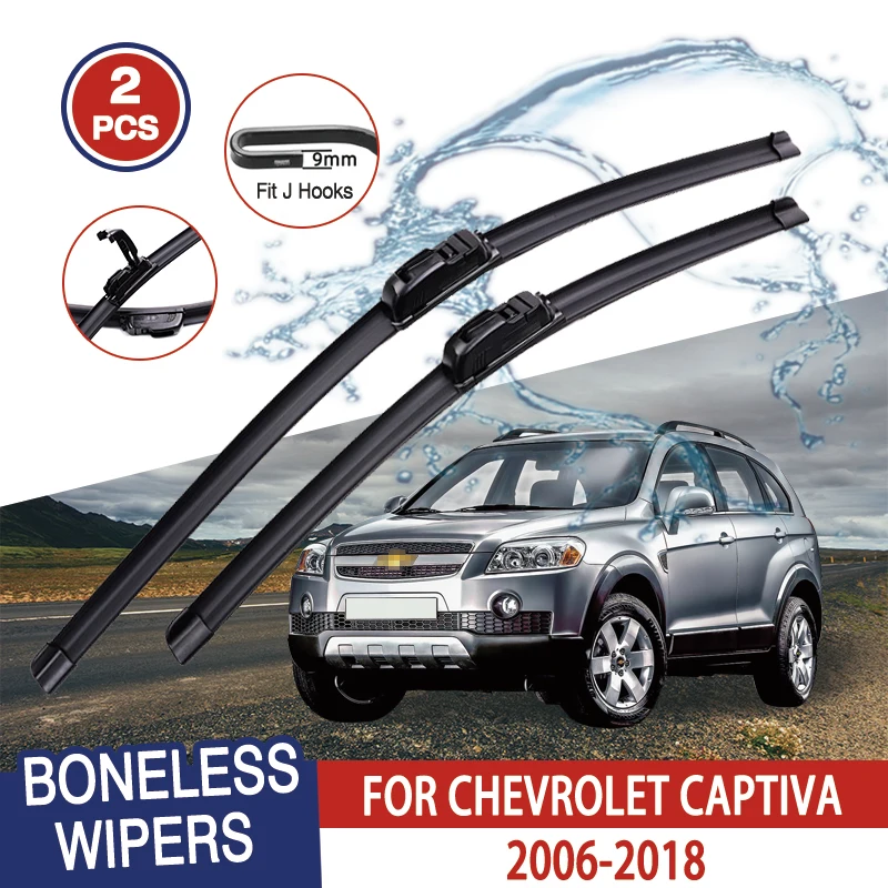 For Chevrolet Captiva MK1 2006-2018 Car Wiper U-type Soft Rubber Boneless Wiper HD Quiet Durable Automotive Wiper 24