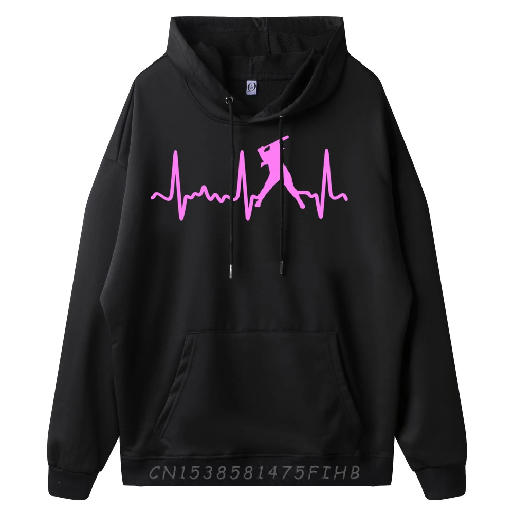 Pink Softball Batter Heartbeat Anime Pullover Hoodies Mens Fall Mens Gifts Classic Christmas Sweater