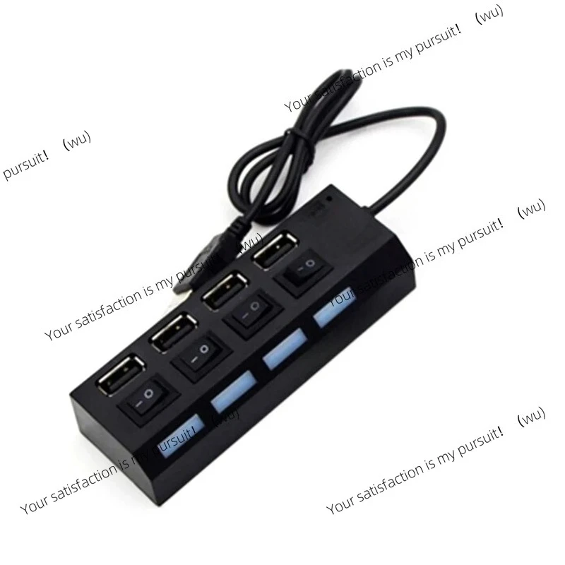 4-Port USB Hub 2.0 Hub USB Splitter, Multifunctional Expander Computer Accessory with Switch