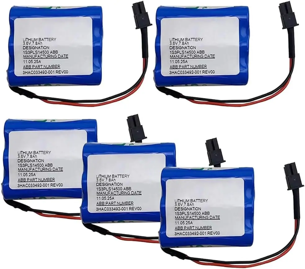 

（5 Pack）3HAC033492-001 for ABB Robot CPU Battery 3.6V 7.8Ah Lithium Battery