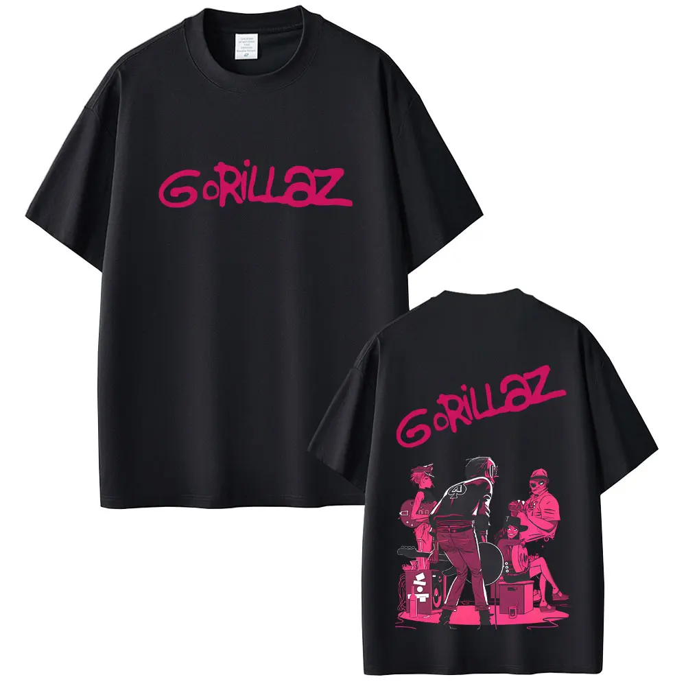 

Rock Band Gorillaz Graphic Print T-shirt Men Women Fashion Hip Hop Oversized Streetwear Summer Male Gothic Vintage T Shirts Tops