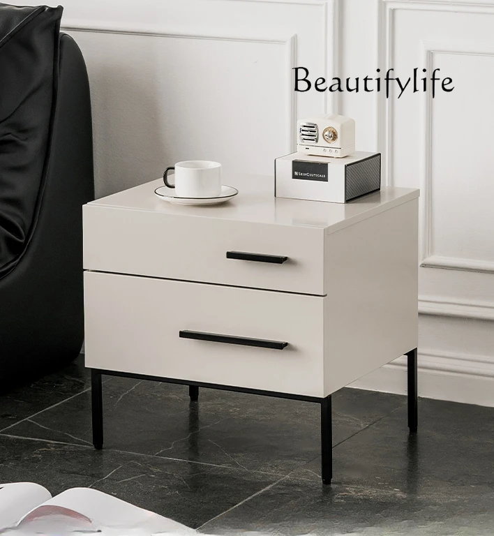 

Nordic Light Luxury Bedside Table Modern Minimalist Small Apartment Storage Side Cabinet Home Bedroom Bedside Cabinet