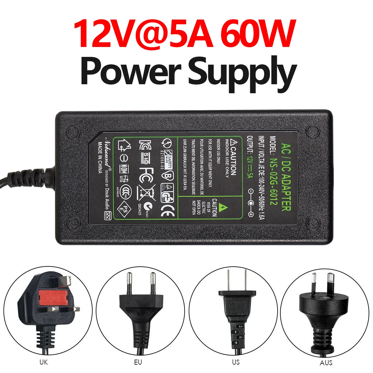 

Douk Audio DC 12V/5A 19V/4.74A Power Supply Charger Adapter Transformer