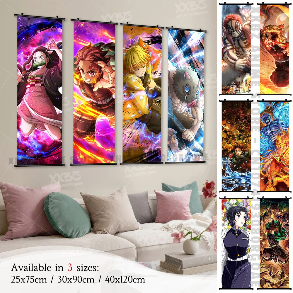 Scrolls Picture Posters Agatsuma Zenitsu Hanging Painting Wall Art HD Home Decor For Anime Role Demon Slayer:Kimetsu no Yaiba