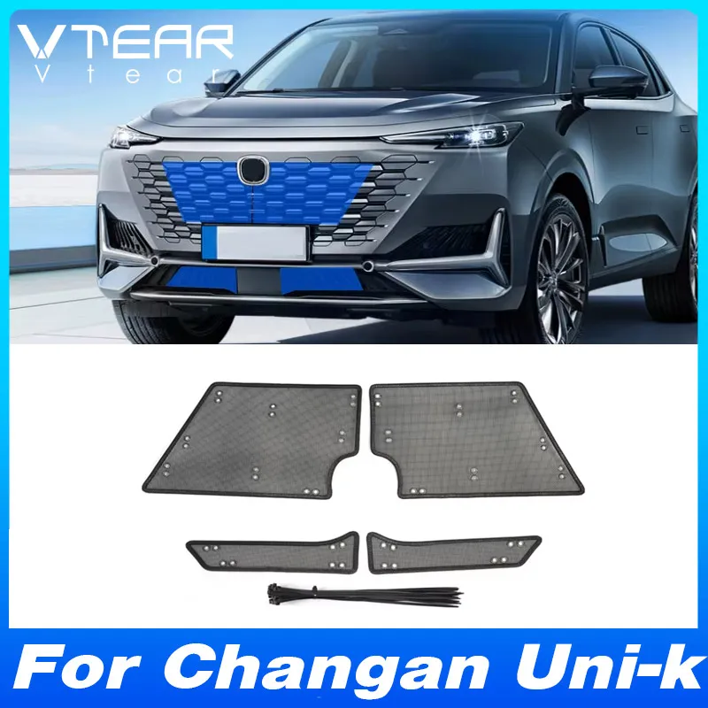 

Vtear For Changan Uni-k 2021-2024 Insect Proof Grille Net Cover Black Stainless Steel Radiator Guard Exterior Accessories Parts