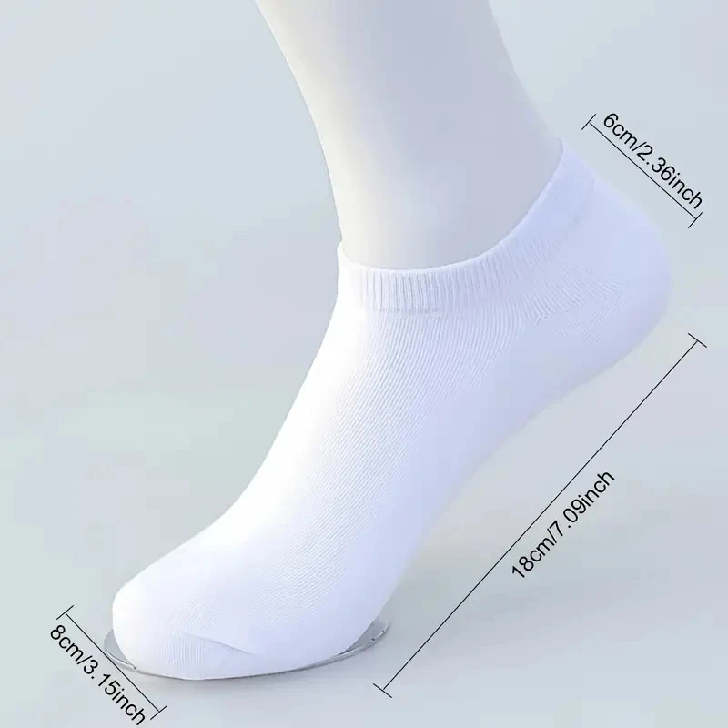 5/10Pairs Women Men Socks Low Cut Breathable Business Boat Sock Solid Color Comfortable Ankle Thin Casual White Black Summer