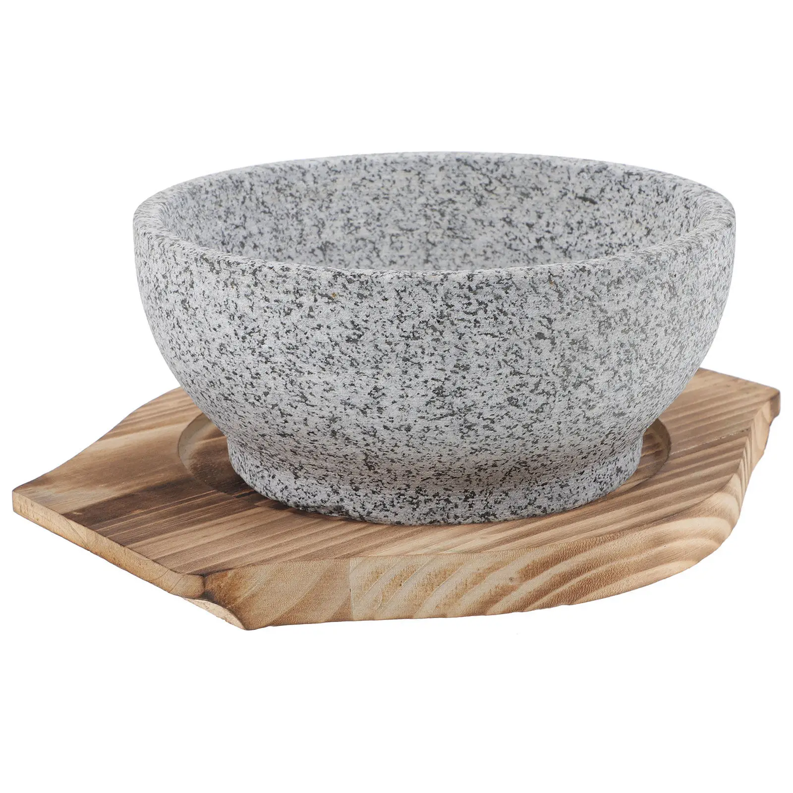 

Набор из 1 каменной миски для корейской кухни, пищевой, для подачи бибимбапа, супов и лапши, с деревянным подносом, многоразовый кухонный инвентарь