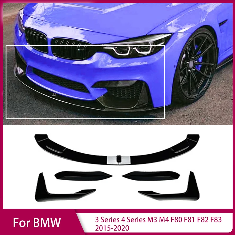 Front Bumper Lip Spoiler Front Bumper Protector Lower Blade Splitter For BMW 3 Series 4 Series M3 M4 F80 F81 F82 F83 2015-2020