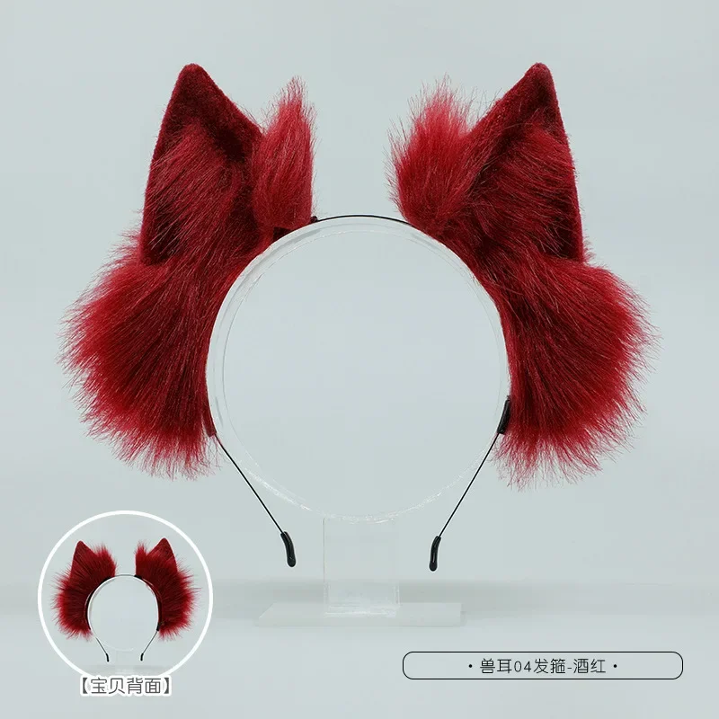 Katzenohren Stirnband Kawaii Fuchsohren Lolita Cosplay Kopfbedeckung Japanischer flauschiger Haarschmuck Verstellbarer Ohr JK Rollenspiel Kopfschmuck