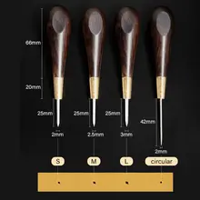 Leather Stitching Awl Second Gen with Ebony and Brass #4