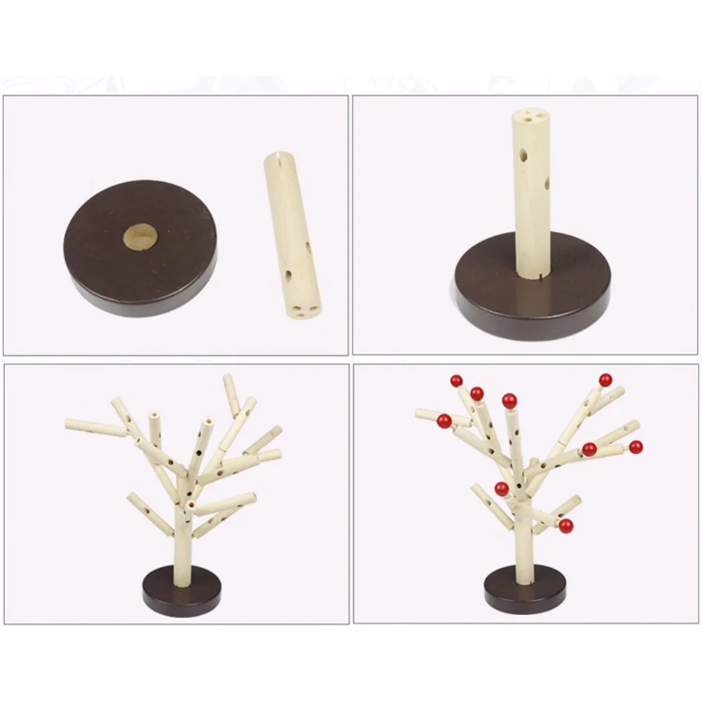 1pc assemblato albero in legno foglie verdi costruzione giocattoli in legno tagliere giocattolo educativo precoce giocattolo per l'apprendimento dei bambini (foglia mista)