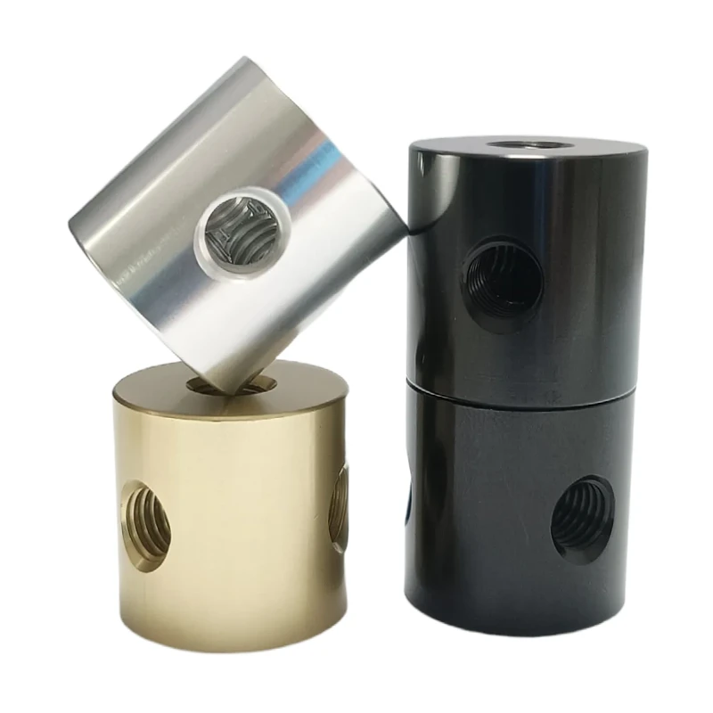 1pcs Aluminum Alloy Though Hole Cylindrical Nut Ceiling Connecting Stud Tent Folding and Retractable Triangular Stool Connector