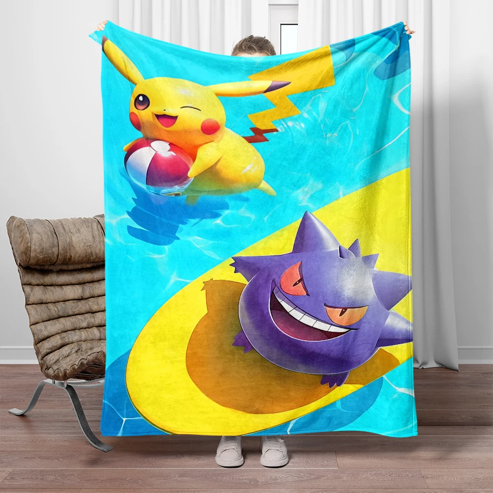 Pikachu the hottest anime Cartoon Blanket. Seasonal blankets. Used for sofas, beds, living rooms, travel picnics, cute blankets,