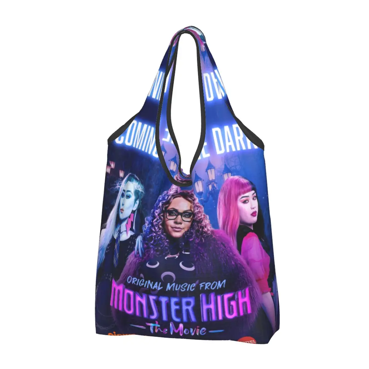 Bolsas de compras personalizadas Monster Highs America Music Fantasy The Movie para mujer, bolsas de mano portátiles de gran capacidad para compras de comestibles