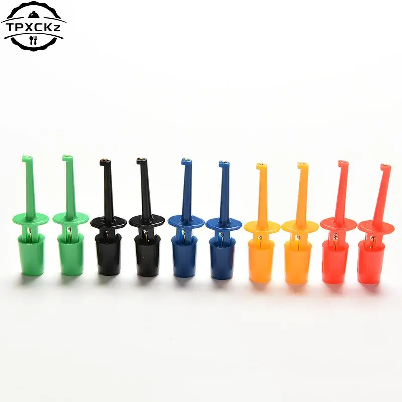 10 Pcs Test Hooks Clips for Logic Analyzers Single Hook Clip Mini Grabber Test Probe for SMD IC Multimeter 5 Colors