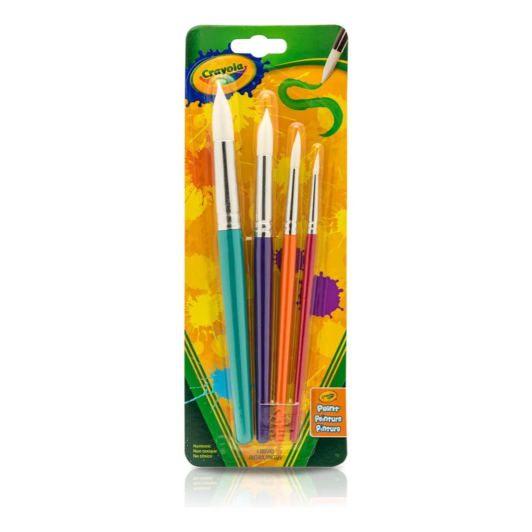 Crayola Crayola 4-Piece Art & Craft Brushes (05-3515) and Big Paint Brushes 4 Count (05-3521)