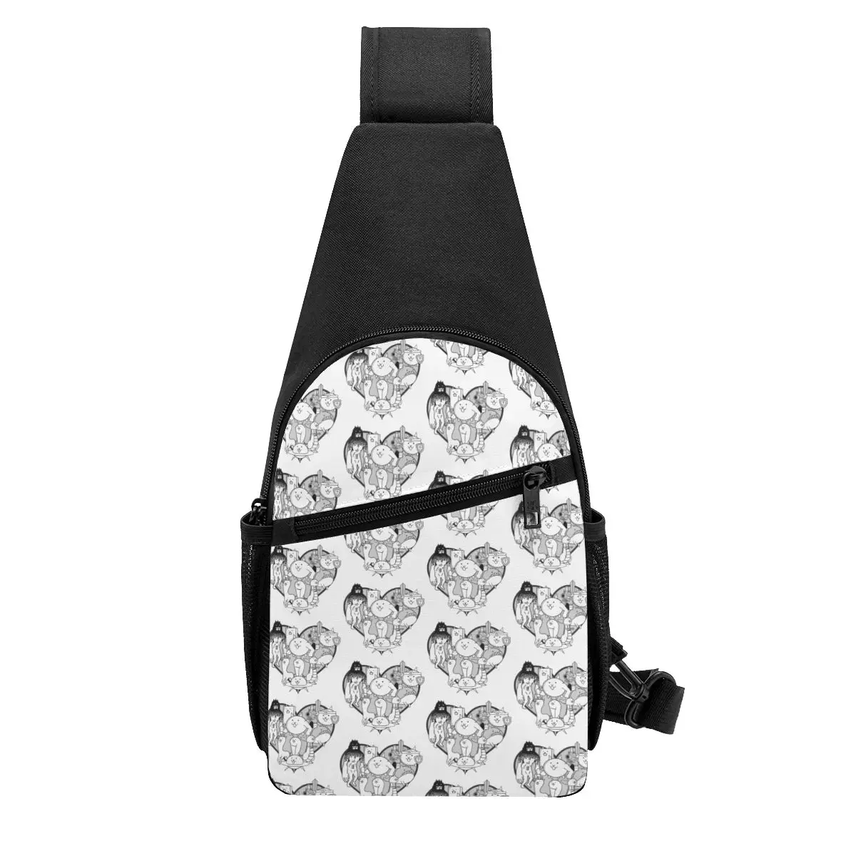 Battle Cats Evolved Cats Mural Chest Bag Sac à bandoulière pour homme, sac à dos de voyage, sac à dos de randonnée, sac à bandoulière