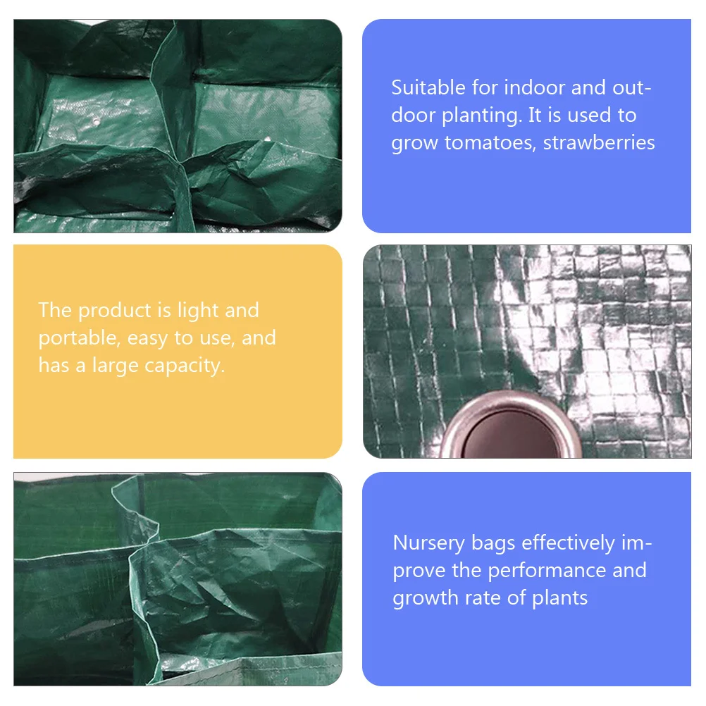 

Raised Garden Bed Four-Section Planting Grow Bag Outdoor Nursery Container Vegetable Fruit Growth Gardening Planter