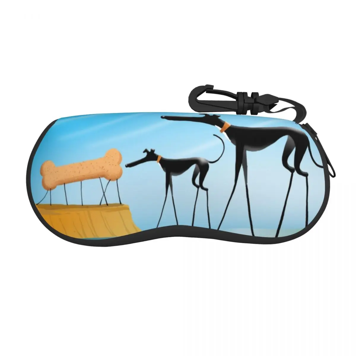 Salvador Dali Funny Greyhound Lurcher Shell Glasses Case Whippet Sighthound Dog Art Eyeglasses Case Sunglasses Protector Box