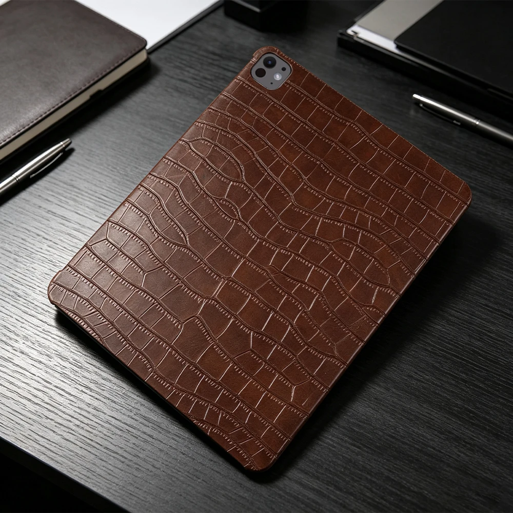 Crocodile Texture Leather Back Cover Tablet Case For iPad Pro 11 13 Air 13 11 4 5 Pro11 Pro13 Air13 Air11 Case Coque Funda Shell