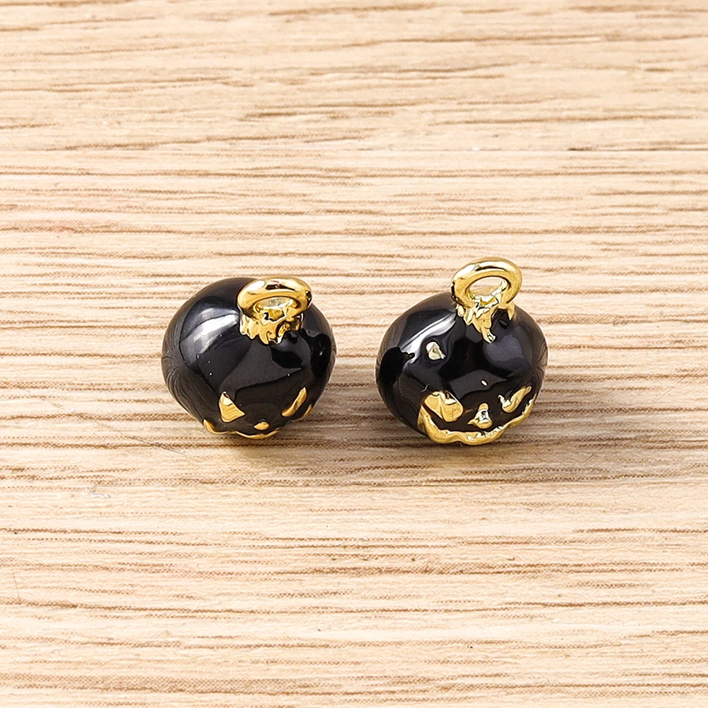Tusember 5 Stück Halloween-Kürbis-Charms, Kürbis-Anhänger, baumelnde Charm-Perlen, passend für Original-Armbänder aus 925er Sterlingsilber, DIY-Schmuck – Detail 6